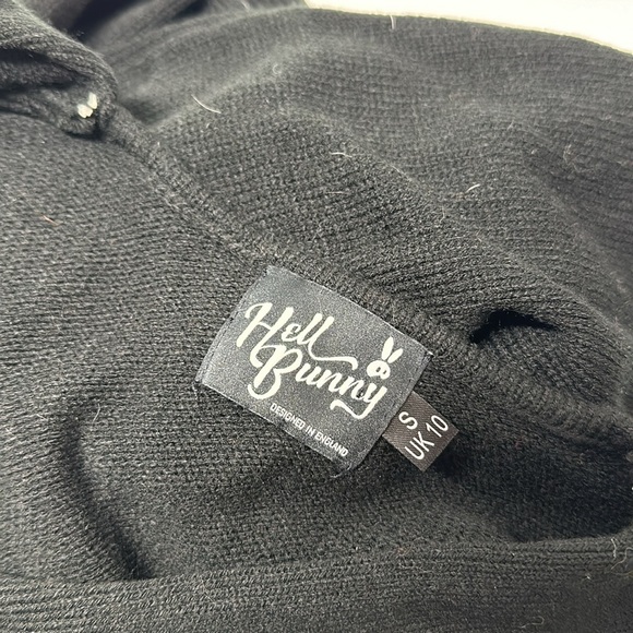 Hell Bunny Connie Sweater Knit Top Blouse Long Sleeve Pullover Black Pearl Small - Picture 9 of 9